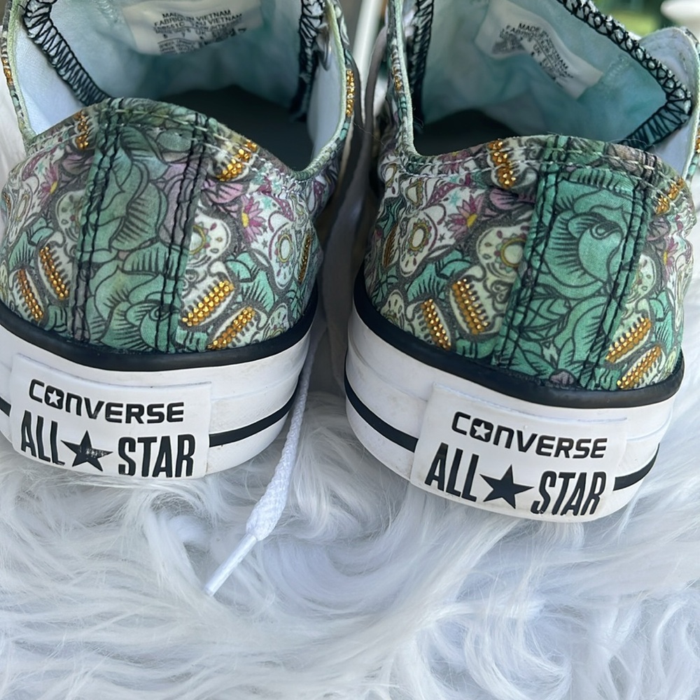 Pre-owned Converse All Star Floral Lace Up Athletic Shoes. Size 7 - Picture 7 of 13
